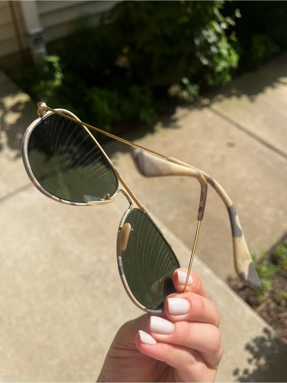 Ray-Ban RB3025JM Full Color 171 Green Camo Aviator Sunglasses w/ Case